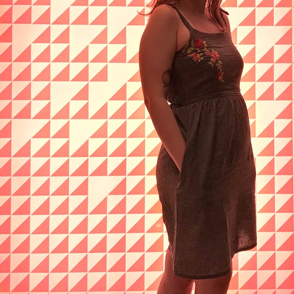 Black gingham dress